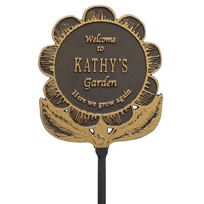 Welcome Garden Flower Bronze  Dedication Plaque